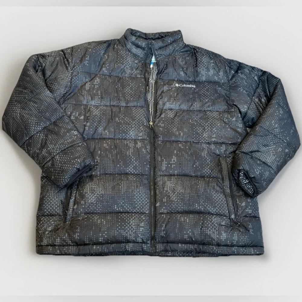 Columbia Thermal Coil Insulated Puffer Jacket Men’s XXL Black Speckle Print - Picture 2 of 7